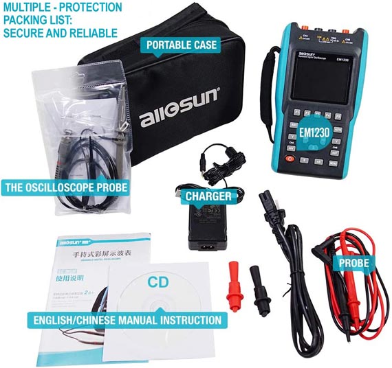 Allsun EM1230 2 in 1 Handheld Digital Storage Oscilloscope